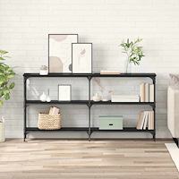 vidaXL Konsolbord Svart Ek 150 x 29 x 75 cm