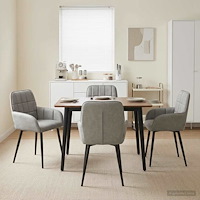 vidaXL Matstolar 4 pcs Sammet Ljusgrå 57 x 50 x 85 cm