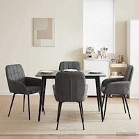 vidaXL Matstolar 4 pcs Sammet Mörkgrå 57 x 50 x 85 cm
