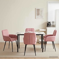 vidaXL Matstolar 4 pcs Sammet Rosa 57 x 50 x 85 cm