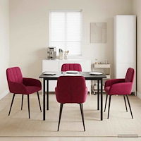 vidaXL Matstolar 4 pcs Sammet Vinröd 57 x 50 x 85 cm