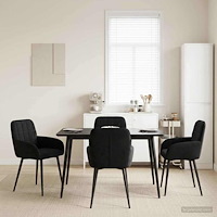 vidaXL Matstolar 4 pcs Sammet Svart 57 x 50 x 85 cm