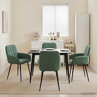 vidaXL Matstolar 4 pcs Sammet Havgrön 57 x 50 x 85 cm