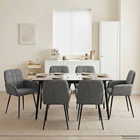 vidaXL Matstolar 6 pcs Sammet Mörkgrå 57 x 50 x 85 cm