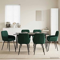 vidaXL Matstolar 6 pcs Sammet Mörkgrön 57 x 50 x 85 cm