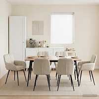 vidaXL Matstolar 6 pcs Sammet Gräddvit 57 x 50 x 85 cm