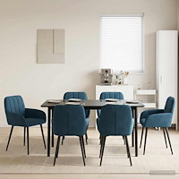 vidaXL Matstolar 6 pcs Sammet Blå 57 x 50 x 85 cm