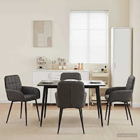 vidaXL Matstolar 4 pcs Konstläder Svart 57 x 50 x 85 cm