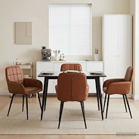 vidaXL Matstolar 4 pcs Konstläder Brun 57 x 50 x 85 cm