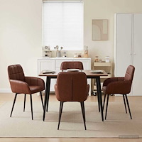 vidaXL Matstolar 4 pcs Konstläder Skinande Brun 57 x 50 x 85 cm