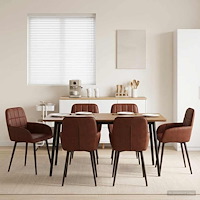 vidaXL Matstolar 6 pcs Konstläder Skinande Brun 57 x 50 x 85 cm