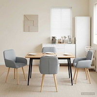 vidaXL Matstolar 4 pcs Tyg Ljusgrå 56,5 x 50 x 87,5 cm