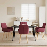 vidaXL Matstolar 4 pcs Tyg Vinröd 56,5 x 50 x 87,5 cm