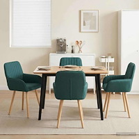 vidaXL Matstolar 4 pcs Tyg Mörkgrön 56,5 x 50 x 87,5 cm