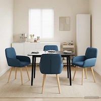 vidaXL Matstolar 4 pcs Tyg Blå 56,5 x 50 x 87,5 cm