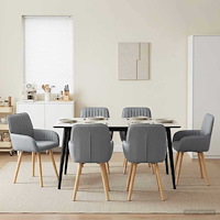vidaXL Matstolar 6 pcs Tyg Ljusgrå 56,5 x 50 x 87,5 cm