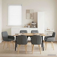 vidaXL Matstolar 6 pcs Tyg Mörkgrå 56,5 x 50 x 87,5 cm