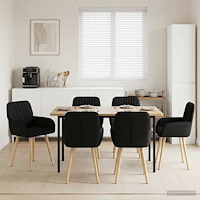 vidaXL Matstolar 6 pcs Tyg Svart 56,5 x 50 x 87,5 cm