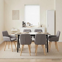 vidaXL Matstolar 6 pcs Tyg Taupe 56,5 x 50 x 87,5 cm