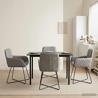vidaXL Matstolar 4 pcs Sammet Ljusgrå 59 x 56,5 x 86 cm