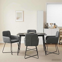vidaXL Matstolar 4 pcs Sammet Mörkgrå 59 x 56,5 x 86 cm