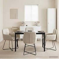 vidaXL Matstolar 4 pcs Sammet Gräddvit 59 x 56,5 x 86 cm