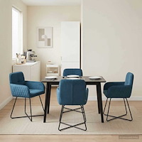 vidaXL Matstolar 4 pcs Sammet Blå 59 x 56,5 x 86 cm