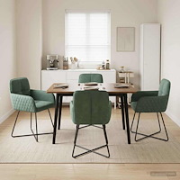 vidaXL Matstolar 4 pcs Sammet Havgrön 59 x 56,5 x 86 cm
