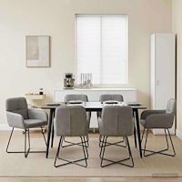 vidaXL Matstolar 6 pcs Sammet Ljusgrå 59 x 56,5 x 86 cm