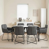 vidaXL Matstolar 6 pcs Sammet Mörkgrå 59 x 56,5 x 86 cm