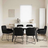 vidaXL Matstolar 6 pcs Sammet Svart 59 x 56,5 x 86 cm