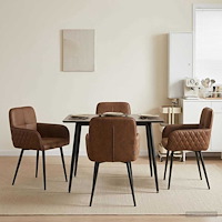 vidaXL Matstolar 4 pcs Faux Mockaläder Brun 59 x 56,5 x 85 cm