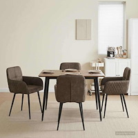 vidaXL Matstolar 4 pcs Faux Mockaläder Mörkgrå 59 x 56,5 x 85 cm