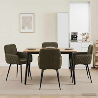 vidaXL Matstolar 4 pcs Faux Mockaläder Armégrön 59 x 56,5 x 85 cm