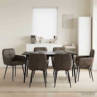 vidaXL Matstolar 6 pcs Faux Mockaläder Mörkgrå 59 x 56,5 x 85 cm