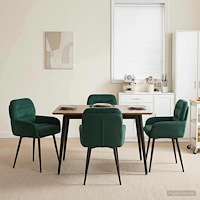 vidaXL Matstolar 4 pcs Sammet Mörkgrön 59 x 59,5 x 90 cm