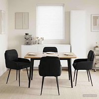vidaXL Matstolar 4 pcs Sammet Svart 59 x 59,5 x 90 cm