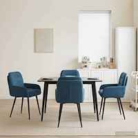 vidaXL Matstolar 4 pcs Sammet Blå 59 x 59,5 x 90 cm