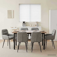 vidaXL Matstolar 6 pcs Sammet Ljusgrå 59 x 59,5 x 90 cm