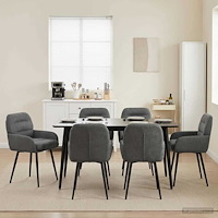 vidaXL Matstolar 6 pcs Sammet Mörkgrå 59 x 59,5 x 90 cm