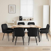 vidaXL Matstolar 6 pcs Sammet Svart 59 x 59,5 x 90 cm