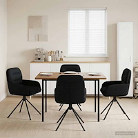 vidaXL Svängande Matstolar 4 pcs Konstläder Svart 59 x 59,5 x 90 cm