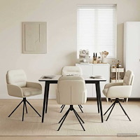 vidaXL Svängande Matstolar 4 pcs Konstläder Gräddvit 59 x 59,5 x 90 cm