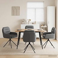 vidaXL Svängande Matstolar 4 pcs Konstläder Grå 59 x 59,5 x 90 cm