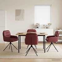 vidaXL Svängande Matstolar 4 pcs Konstläder Vinröd 59 x 59,5 x 90 cm