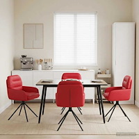 vidaXL Svängande Matstolar 4 pcs Konstläder Röd 59 x 59,5 x 90 cm
