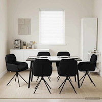 vidaXL Svängande Matstolar 6 pcs Konstläder Svart 59 x 59,5 x 90 cm