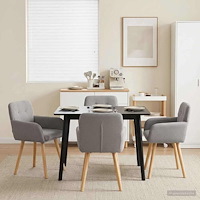 vidaXL Matstolar 4 pcs Bouclé Ljusgrå 59 x 57 x 85 cm