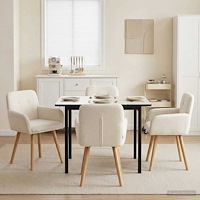 vidaXL Matstolar 4 pcs Bouclé Gräddvit 59 x 57 x 85 cm