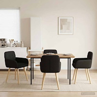 vidaXL Matstolar 4 pcs Bouclé Svart 59 x 57 x 85 cm